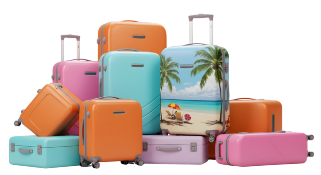 Pastel Colorful Suitcases for Modern Travel