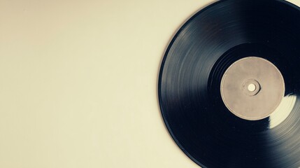 Obraz premium Vintage vinyl record with retro music vibe, timeless nostalgia in a simple composition