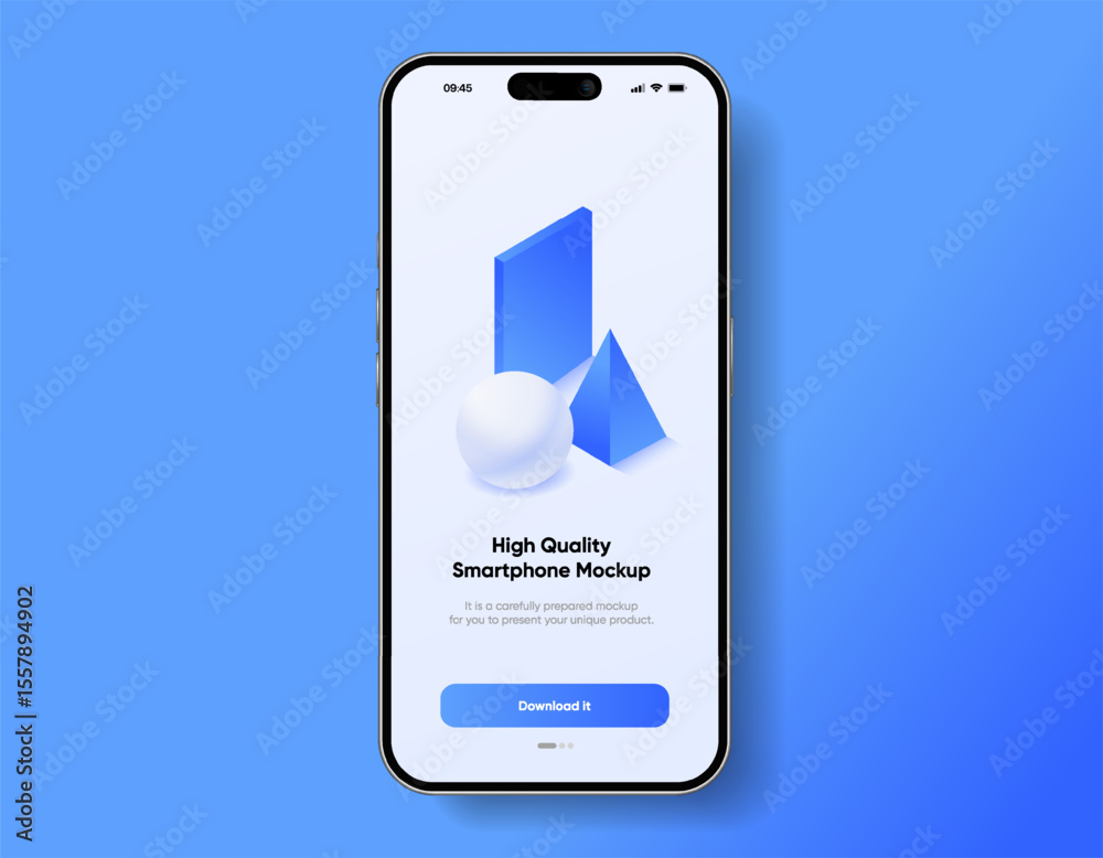 Poster realistic smartphone mockup. mobile phone vector with isolated on white background. device front vie