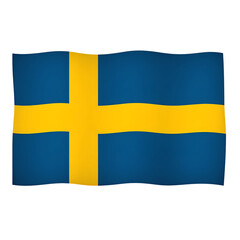 A striking flag of Sweden featuring a golden Nordic cross on a bold blue background creating a sense of strength and tradition