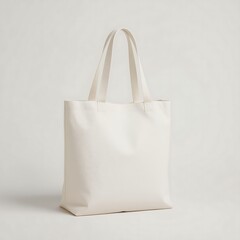   Realistic White Tote Bag Mockup — High-Resolution Canvas Tote on Solid Background for Branding and Product Design