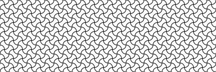 horizontal seamless black wavy geometric lines on white for pattern and background.