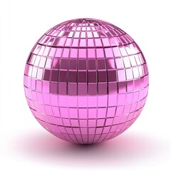 Pink Disco Ball, Isolated, Studio, Party.  Possible Use Party Flyer