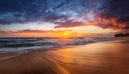 dramatic sunset sky on the beach sunrise beach landscape