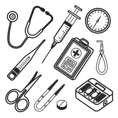 Flat icon set outline for all type of communications Flat UI and Communication Icon Set, Clean Vector Design