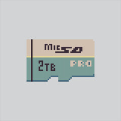 Pixel art illustration sd card. Pixelated memory card.  sd card memory Icon pixelated for the pixel art game and icon for website and video game. old school retro.