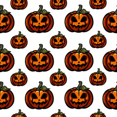 Halloween Pattern Collection – Seamless Spooky and Cute Designs with Pumpkins, Ghosts, Witches, Bats, and Trick-or-Treat Elements