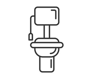 A clean, minimalist line art icon of a toilet. Symbolizes sanitation, plumbing, and restrooms. Ideal for infographics, web design, or apps related to facilities.