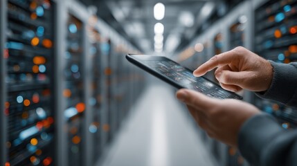 Server room management using a tablet for data analysis and system optimization