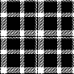 Stylish black and white plaid pattern.  Perfect for textile design, website backgrounds, or fashion projects.  This classic geometric design offers a versatile and timeless aesthetic.