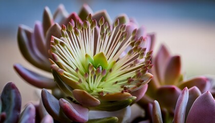 closeup of an inflorescence of cotyledon orbiculata aka pig s ear or round leafed navel wort a succulent from south africa