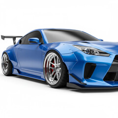 Sleek Sports Car with Custom Body Kit on White