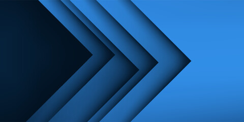 Blue triangle vector background with overlap paper layer gradient color with space for text and message artwork design