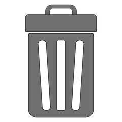 Trash bin icon. Waste container symbol. Grey background illustration. Vector graphic.