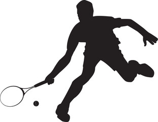 Silhouette Male Playing Tennis Ball