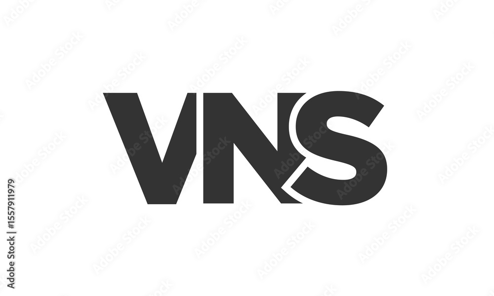 Poster vns logo design template with strong and modern bold text. initial based vector logotype featuring s