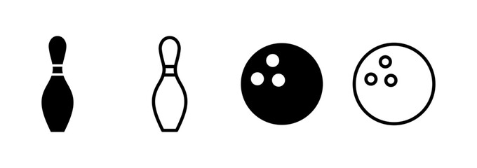 Bowling icon logo design. bowling ball and pin sign and symbol.