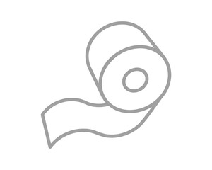 Simple line art illustration of a roll of tape or paper.  Perfect for web design, app icons, or to represent concepts of unwinding, process, or continuity.
