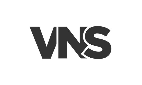VNS logo design template with strong and modern bold text. Initial based vector logotype featuring simple and minimal typography. Trendy company identity.