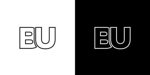 Letter B and U, BU logo design template. Minimal monogram initial based logotype. © SolaruS
