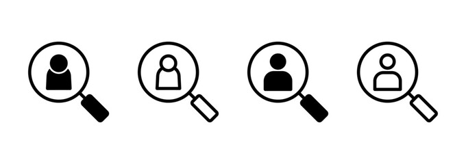 Hiring icon logo design. Search job vacancy sign and symbol. Human resources concept. Recruitment