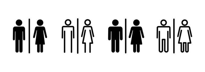 Toilet icon logo design. Girls and boys restrooms sign and symbol. bathroom sign. wc, lavatory