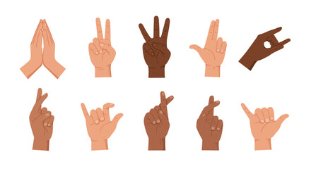Diverse Hand Gestures A Collection of Illustrated Hand Poses