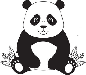 Cute Cartoon Panda Bear Animal Illustration Clipart