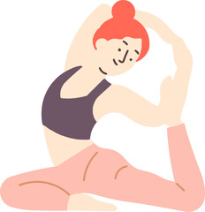 Fototapeta premium Woman Practicing Yoga Pose