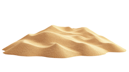 Pile desert sand dune isolated on white background