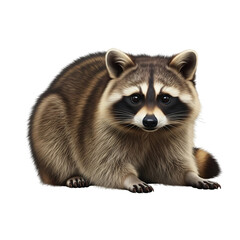 Obraz premium Curious raccoon isolated on clear transparent background Generative Ai.