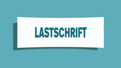 Lastschrift (Direct debit) - A card isolated on light green background.