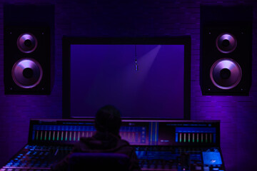 recording studio background with free space