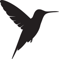 Obraz premium A silhouette of a hummingbird in flight with its wings spread against a white background image design