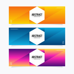 Fototapeta premium Modern Hexagon web banners template. Universal design for advertising business