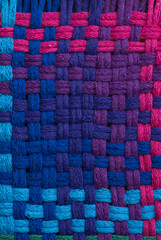 Close up of Cotton Woven Material in Rainbow Colors