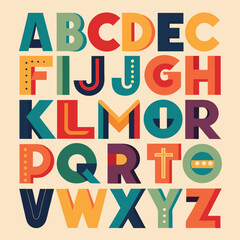 3D Font, Colorful Capital Alphabet Set, A to Z Capital, English letters Uppercase Fonts