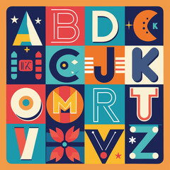 3D Font, Colorful Capital Alphabet Set, A to Z Capital, English letters Uppercase Fonts