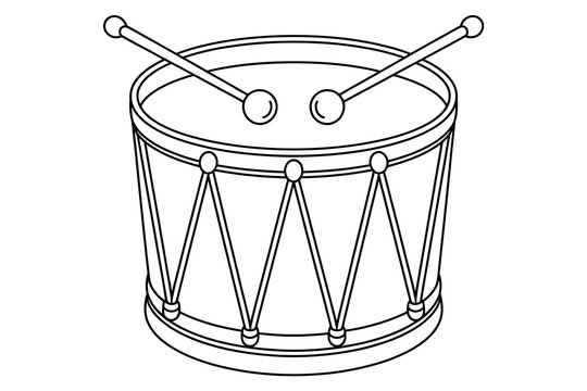 Simple drum, ready to beat a rhythm.
