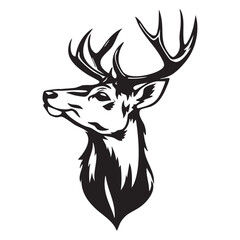 Ram Head Vector Illustration – Bighorn Sheep Silhouette with Curved Horns