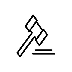 Gavel icon symbol for apps and websites. judge gavel sign and symbol. law icon. auction hammer