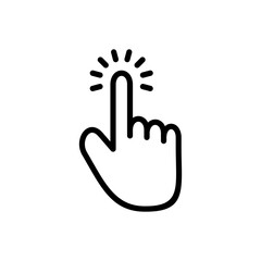 Hand cursor icon symbol for apps and websites. cursor sign and symbol. hand cursor icon clik