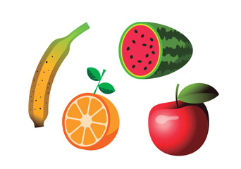 collection of fruits icons