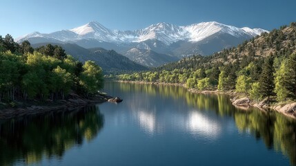 Majestic Mountain Range Reflecting in a Calm Lake