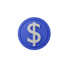 High quality 3D rendered business icon dollar collection with transparent background.