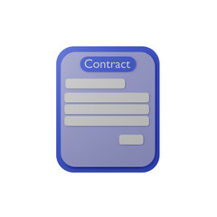 High quality 3D rendered business icon contract collection with transparent background.