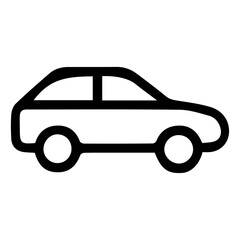 Simple Line Art Illustration of a Hatchback Car Icon