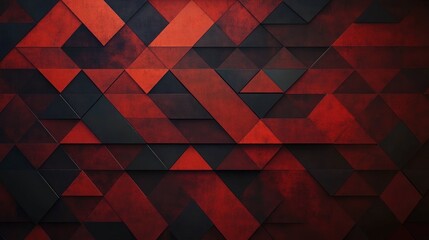 Abstract geometric pattern composed of interlocking red and black triangular and rectangular shapes creating a textured modern design