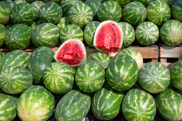 Watermellons for sale. Mexico, Nayarit State, Bucerias.