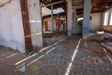Broken Glass Covers the Floor of Abandoned Home in Bombay Beach